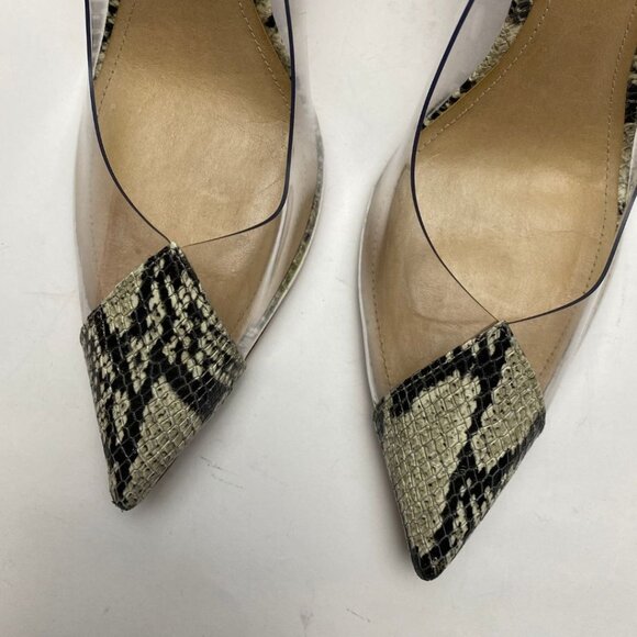 SCHUTZ Cendi Snake Print & Clear Pumps Size 10 - Picture 2 of 8